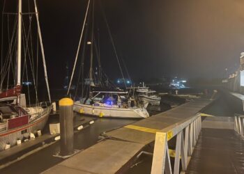 Keadaan PD World Marina ketika dilanda ribut Senyar baru-baru ini yang menyebabkan pontun dan kapal layar yang berlabuh mengalami kerosakkan.