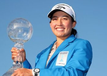 Pemain No.1 dunia dari Thailand, Jeeno Thitikul mencatat sejarah apabila menjuarai Kejohanan Jelajah LPGA buat kali kedua berturut-turut. - AFP