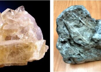 CONTOH mineral barit yang bersifat lutsinar dan legap dari Pulau Camal, Terengganu.