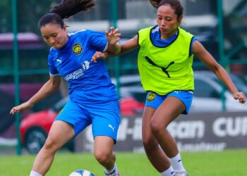 Pemain Malayan Tigress menjalani latihan sebagai persiapan untuk aksi pembukaan Sukan SEA 2025 menentang Vietnam, malam ini.