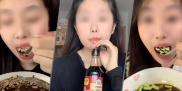 TANGKAP layar video chenchenchen memakan gula-gula getah dan bijirin di dalam rendaman cuka.-AGENSI