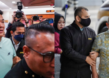 SHAMSUL Iskandar Mohd. Akin dan Albert Tei tiba di Mahkamah Sesyen Kuala Lumpur atas pertuduhan rasuah hari ini. - UTUSAN/SHIDDIEQIIN ZON