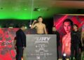 MUHAMMAD Elias Ghazali Zulfikar ketika sesi timbang berat Kejohanan Muay Thai Fury Redemption di Arena Sukan Kuala Lumpur, hari ini.