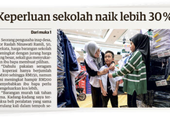 LAPORAN Utusan Malaysia semalam.