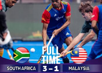SKUAD hoki remaja negara tewas 3-1 kepada Afrika Selatan dalam kempen Piala Dunia Hoki Remaja 2025 di Tamil Nadu, India, hari ini. - Konfederasi Hoki Malaysia