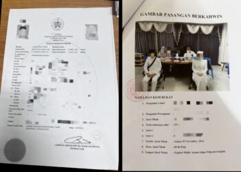 SIJIL perkahwinan milik wanita yang didakwa mempunyai dua suami