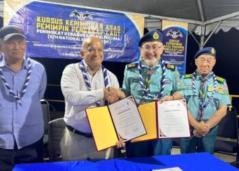PERSEKUTUAN Pengakap Malaysia (PPM) sewaktu memeterai memorandum persefahaman (MoU) bersama Pelita Akademi Sdn. Bhd.