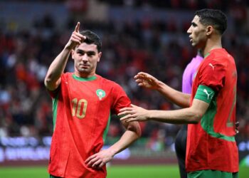 BRAHIM Diaz (kiri) menjadi harapan Maghribi dalam aksi menentang Nigeria dalam aksi separuh akhir Piala Negara-Negara Afrika (AFCON), awal pagi esok.-AFP