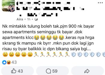 Tangkap layar permohonan minta sumbangan dan bantuan di media sosial.
