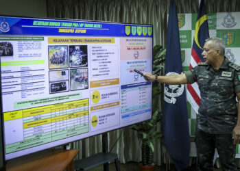 HAKEMAL Hawari pada sidang akhbar di Markas Briged Tengah PGA di Cheras, Kuala Lumpur hari ini.-UTUSAN/MUHAMAD IQBAL ROSLI