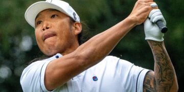ANTHONY Kim yang kembali beraksi selepas berehat 12 tahun dari litar profesional, kini memburu tiket wild-card bagi membolehkan beliau bertanding sepenuh masa dalam Liga Golf LIV 2026.-AFP