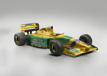 Kereta Benetton B192-05 yang dipandunya pada GP Belgium 1992 itu mencipta detik bersejarah apabila Schumacher muncul juara dalam perlumbaan penuh dramatik di Spa-Francorchamps. - AFP