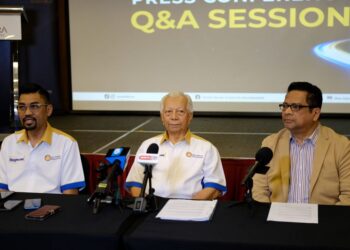 ABDUL Rani Osman (kiri sekali) dan Yusof Md Noor (tengah) dalam Sidang media sempena Persidangan Ekonomi Halal Antarabangsa (IHEC) 2026 di Bangi, semalam.