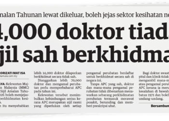 LAPORAN Utusan Malaysia  3 Januari lalu.