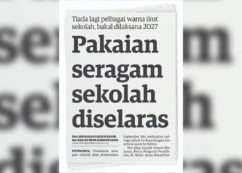 LAPORAN Utusan Malaysia semalam.