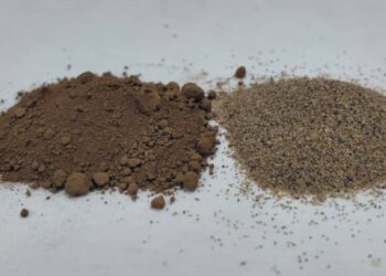 CONTOH bahan mineral monazit dan bahan berasaskan monazit yang menjadi sumber kepada unsur nadir bumi serta radionuklid tabii seperti torium dan radium.