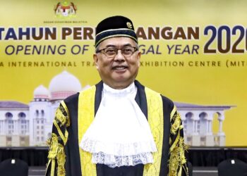 KETUA Hakim Negara, Datuk Seri Wan Ahmad Farid Wan Salleh bergambar pada Pembukaan Tahun Perundangan 2026 di Malaysia International Trade and Exhibition Centre. Foto : Saddam Yusoff