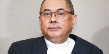 Ketua Hakim Negara, Datuk Seri Wan Ahmad Farid Wan Salleh bergambar pada Pembukaan Tahun Perundangan 2026 di Malaysia International Trade and Exhibition Centre. Foto : Saddam Yusoff