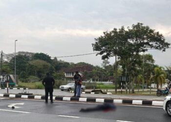 SEORANG anggota polis maut selepas motosikal yang ditunggangnya terlibat dalam kemalangan dengan sebuah kereta Perodua Myvi di Jalan Tiger Lane, Ipoh hari ini.