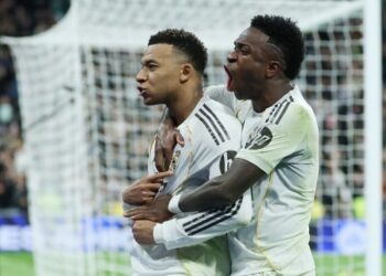 Kylian Mbappe dan Vinicius Junior menjadi senjata utama Real Madrid ketika berdepan Benfica, awal pagi esok.-AFP