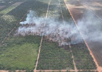 KEBAKARAN tanah gambut yang berlaku di Ladang Peninsular Plantation Sdn. Bhd., Simpang Renggam, Kluang, Johor.