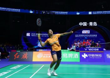 PEMAIN ke-37 dunia, K. Letshhanaa yang membuka aksi selaku perseorangan pertama bukanlah tandingan buat bintang No. 1 dunia, An Se Young apabila tumpas 11-21, 11-21 dalam masa 36 minit.-IHSAN BAM