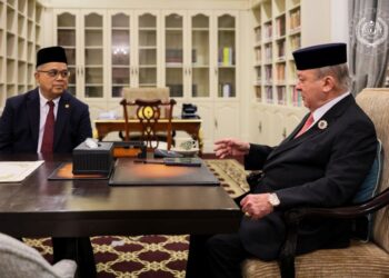 SULTAN Ibrahim menerima menghadap Aaron Ago Dagang di Istana Negara, semalam.-FACEBOOK SULTAN IBRAHIM SULTAN ISKANDAR