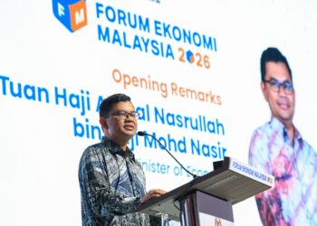 AKMAL Nasrullah berucap pada Forum Ekonomi Malaysia (FEM) 2026 di Pusat Konvensyen Kuala Lumpur (KLCC) di sini hari ini. - UTUSAN/FARIZ RUSADIO