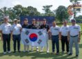 Pasukan lelaki Korea Selatan yang muncul juara Kejohanan Golf Junior Antarabangsa Selangor Ke-5 berasma Menteri Besar Selangor, Datuk Seri, Amiruddin Shari.