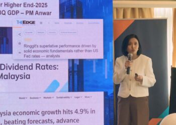 SYARFA Akhiar ketika membentangkan laporan Malaysia Trust Track 2025 di sini, hari ini.