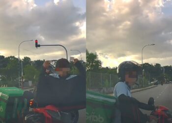 TANGKAP layar penunggang motosikal yang bertengkar dan bertindak menhalang kenderaan di Jalan Cheras Perdana, Batu 11 Cheras baru-baru ini. Sumber: Media Sosial