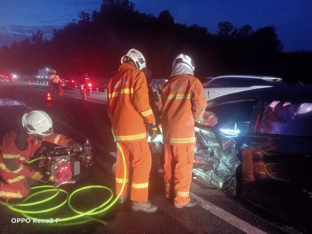 Wanita maut, tiga cedera dalam nahas tiga kenderaan