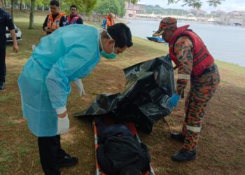 Lelaki ditemukan lemas di tasik Putrajaya. - GAMBAR BOMBA