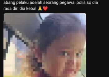 TANGKAP layar menunjukkan hantaran milik akaun capricedaddycap yang tular di Threads yang memaparkan suspek bertindak memukul dan mengasari anak tirinya.