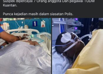 TANGKAP layar memaparkan seorang lelaki dipercayai anggota tentera menerima rawatan di sebuah hospital dan dikaitkan dengan mangsa buli.