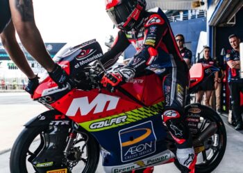 Hakim Danish berjanji akan bekerja keras pada perlumbaan sebenar, esok, bagi kelas Moto3 pada Grand Prix Motosikal Thailand di Litar Antarabangsa Chang, Buriram, Thailand. - Ihsan SIC Racing