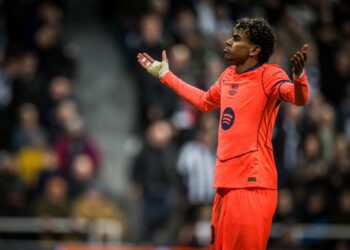 LAMINE Yamal meledak gol penyamaan ketika seri 1-1 dengan Newcastle dalam aksi Liga Juara-Juara Eropah.-AFP