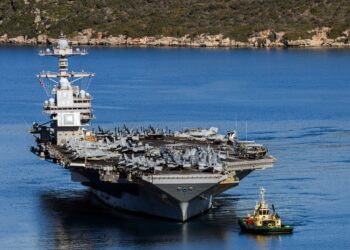 GAMBAR fail kapal pengangkut pesawat USS Gerald R. Ford. - Foto AFP