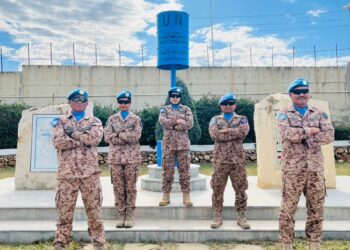 LEFTENAN Kolonel Nur Atika Aziz, Mejar Mohd. Mohar Siddeq Mohammad Hafif, Mejar Izwan Nordin, Kapten Joy Beh Siau Fang dan Pegawai Waran 1 Mohd. Ozair Omar dari Naqoura, Lubnan