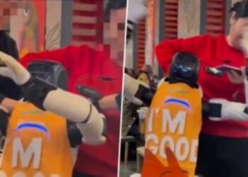 ROBOT tiba-tiba ‘mengamuk’ di sebuah restoran di San Jose. - X\@marionawfal