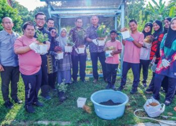 Majlis simbolik penyerahan pokok herba dan struktur rumah  hijau oleh Wan Zulkifly Wan Zakaria (berbaju batik biru), dan Dhiya Hafreez Kamil (batik hitam) bersama  Engku Shaharulerizal  Engku Ab. Rahman (sebelah kanan Wan Zulkifly)  kepada wakil pengurusan Pusat  Penjagaan Dalam Komuniti Cahaya Murni, serta para pelajar kurang upaya.