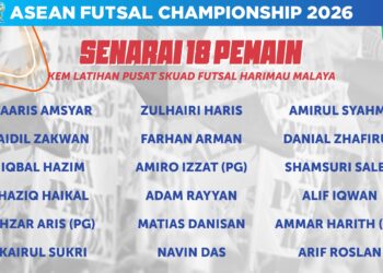 SENARAI Barisan pemain futsal negara yang akan beraksi di Piala ASEAN Futsal di Bangkok, Thailand.-IHSAN FAM