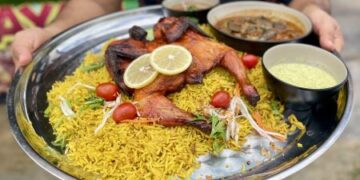 Menu Setalam Nasi Arab Ayam Golek yang memikat selera