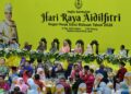 SULTAN Nazrin Muizzuddin Shah berangkat ke Majlis Sambutan Hari Raya Aidilfitri Negeri Perak Tahun 2026 yang dihadiri 20,000 pengunjung di Stadium Indera Mulia, Ipoh Perak. - UTUSAN