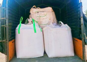 SEBAHAGIAN beras seludup yang dirampas dalam serbuan di Kampung Lundang Paku, Kota Bharu, Kelantan.