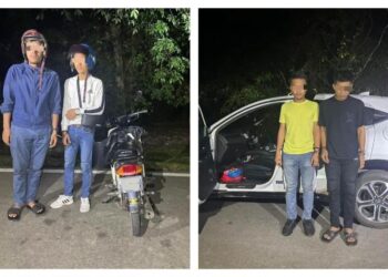 PASUKAN Gerakan Am merampas 1 kg ganja selepas menahan empat lelaki semasa melalui sekatan jalan raya di Serongga, Pasir Mas, Kelantan kelmarin.