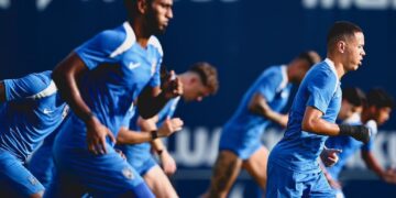 PEMAIN JDT menjalani latihan menjelang aksi menentang Terengganu FC.-IHSAN JST