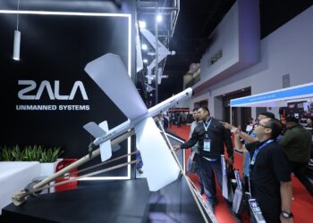 DRON kamikaze Lancet antara yang menjadi tumpuan dalam DSA 2026 dan NATSEC 2026 di MITEC, Kuala Lumpur. – UTUSAN/AMIR KHALID