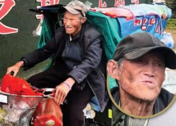 ZHANG Zhongyi mengayuh basikal roda tiganya merentas ribuan kilometer hingga ke China.
– AGENSI