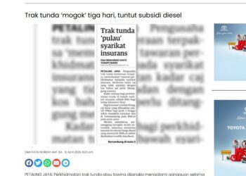 Keratan akhbar Mingguan Malaysia semalam.